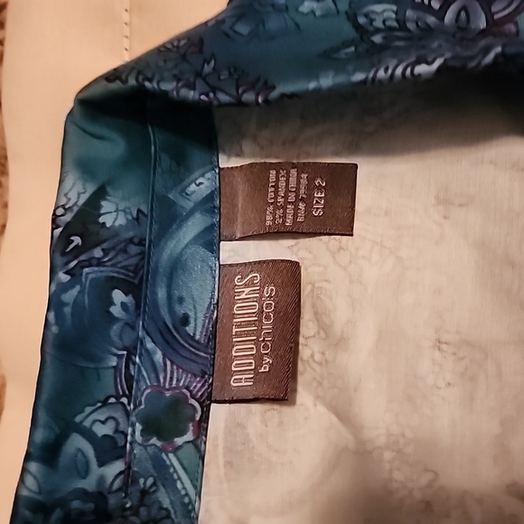 Additions by Chico Women's Blue/White/Purple Floral Print Size 2  Jacket - Picture 7 of 7